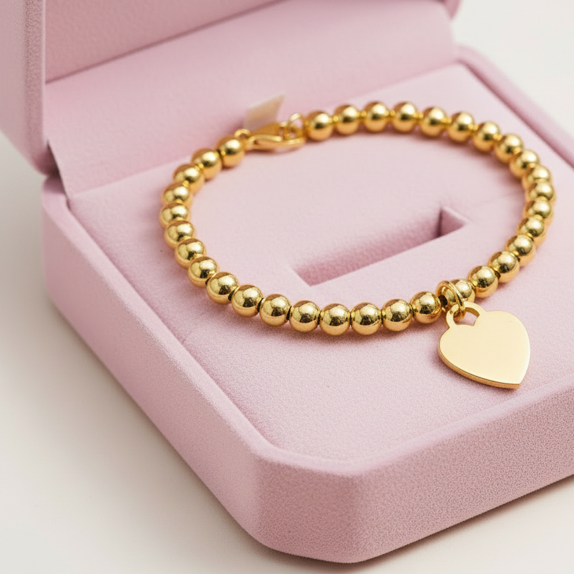 BRACCIALE MODELLO TIFFANY CON CUORE PERSONALIZZATO