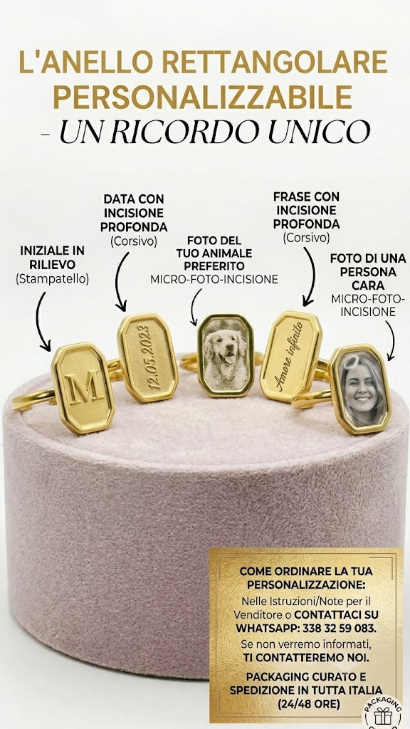 ANELLO  PERSONALIZZATO RETTANGOLARE