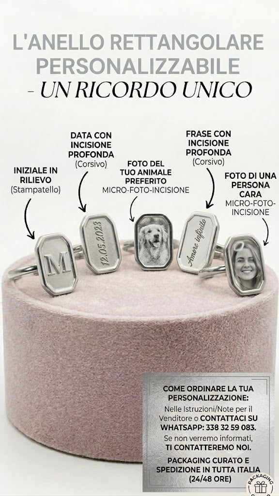 ANELLO  PERSONALIZZATO RETTANGOLARE