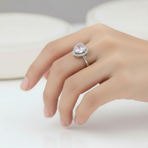ANELLO CUORE CON PIETRE COLORATE