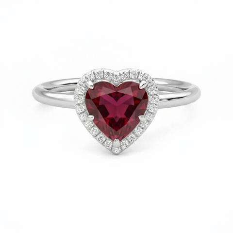 ANELLO CUORE CON PIETRE COLORATE